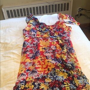 Floral Multicolor Dress with Ruffle Detail